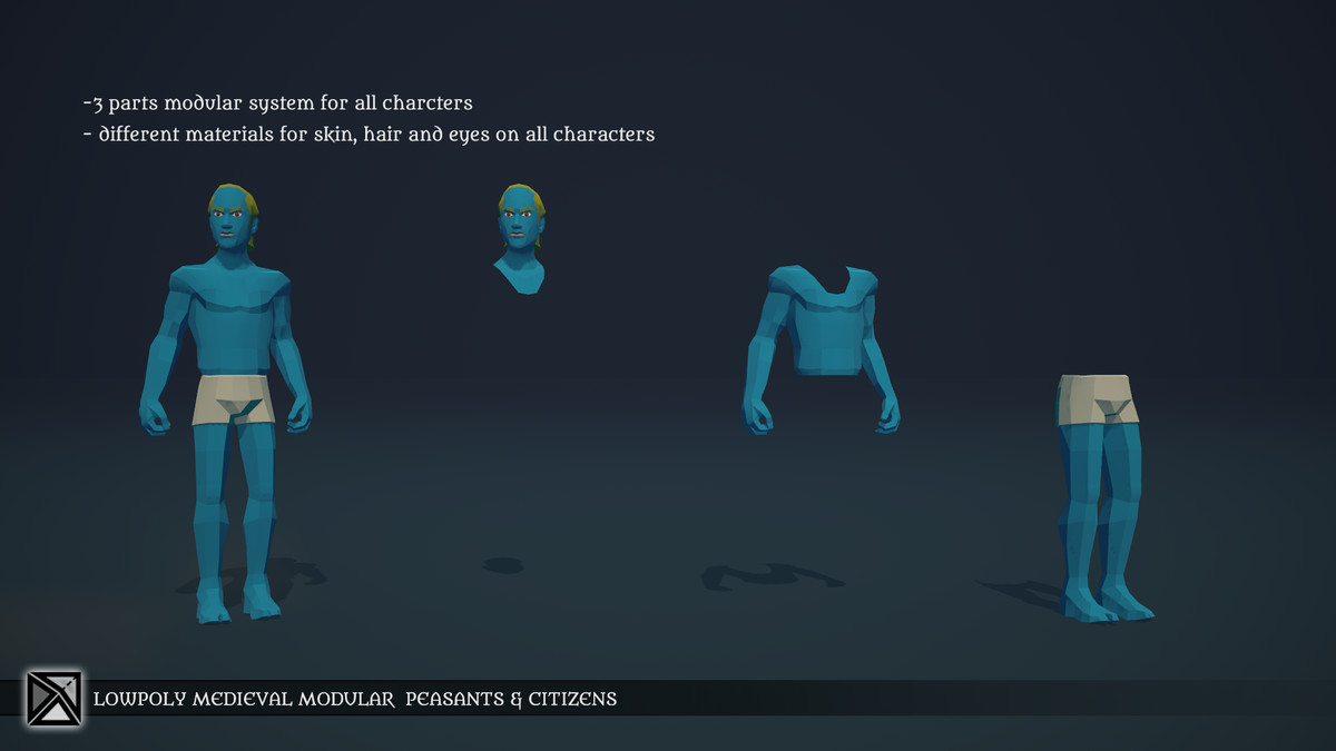 Lowpoly NPCs Bundle MEDIEVAL FANTASY SERIES