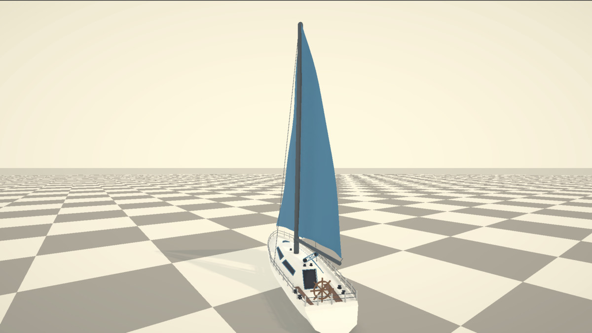 Low Poly Sailboat — Dynamic Wind & Sail System