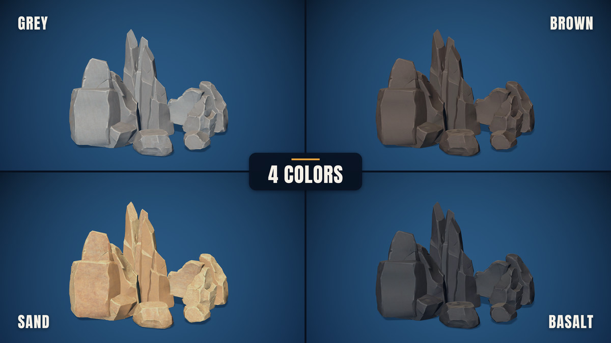 Stylized Environment Rocks - AAA quality