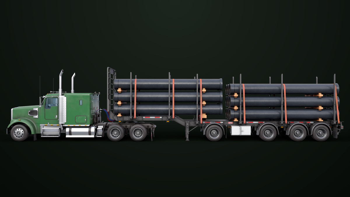 Truck 07 Log Trailer with All Loads Collection