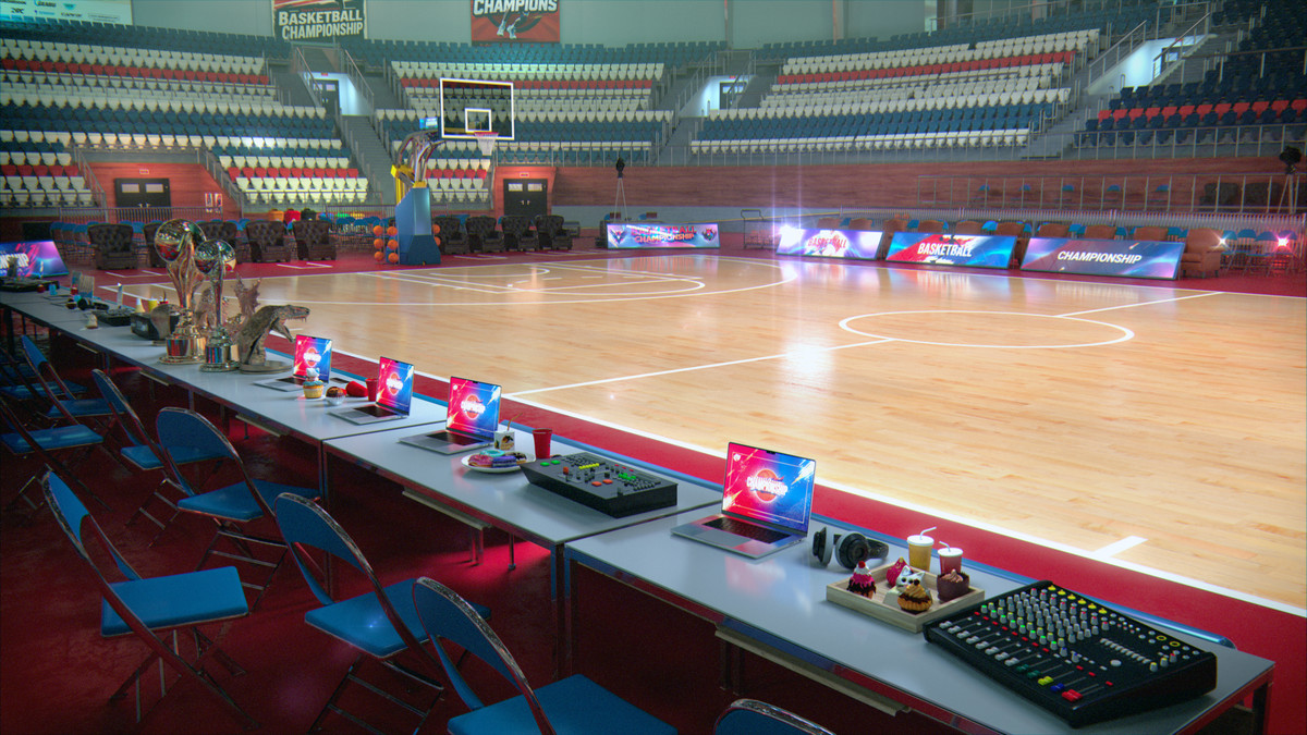 Basketball Arena Stadium Interior - Modular Environment 3D Level