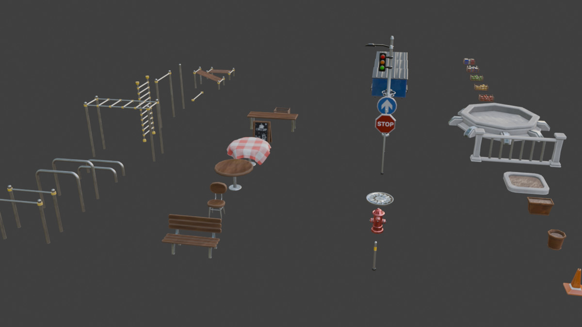 Stylized City - Buildings & Props Pack