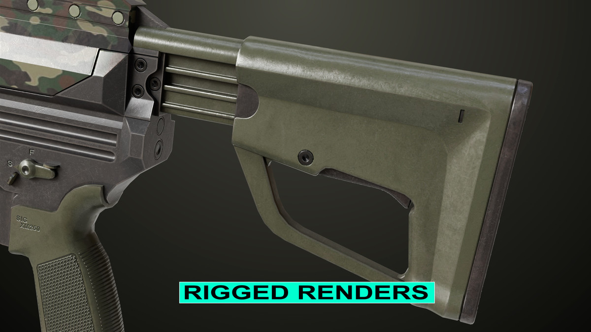 Machine Gun 14 Military Green URP HDRP Textures