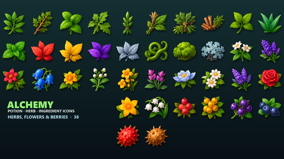 Alchemy Icons - Potions, Herbs & Reagents
