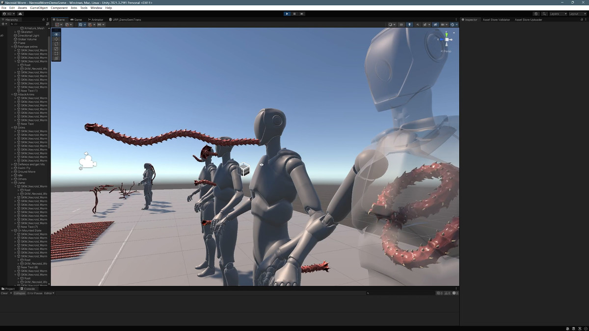 Necroid Worm: a monster worm character for horror games