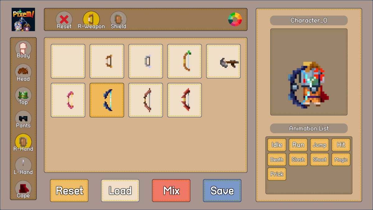 2D Character Maker - Pixem