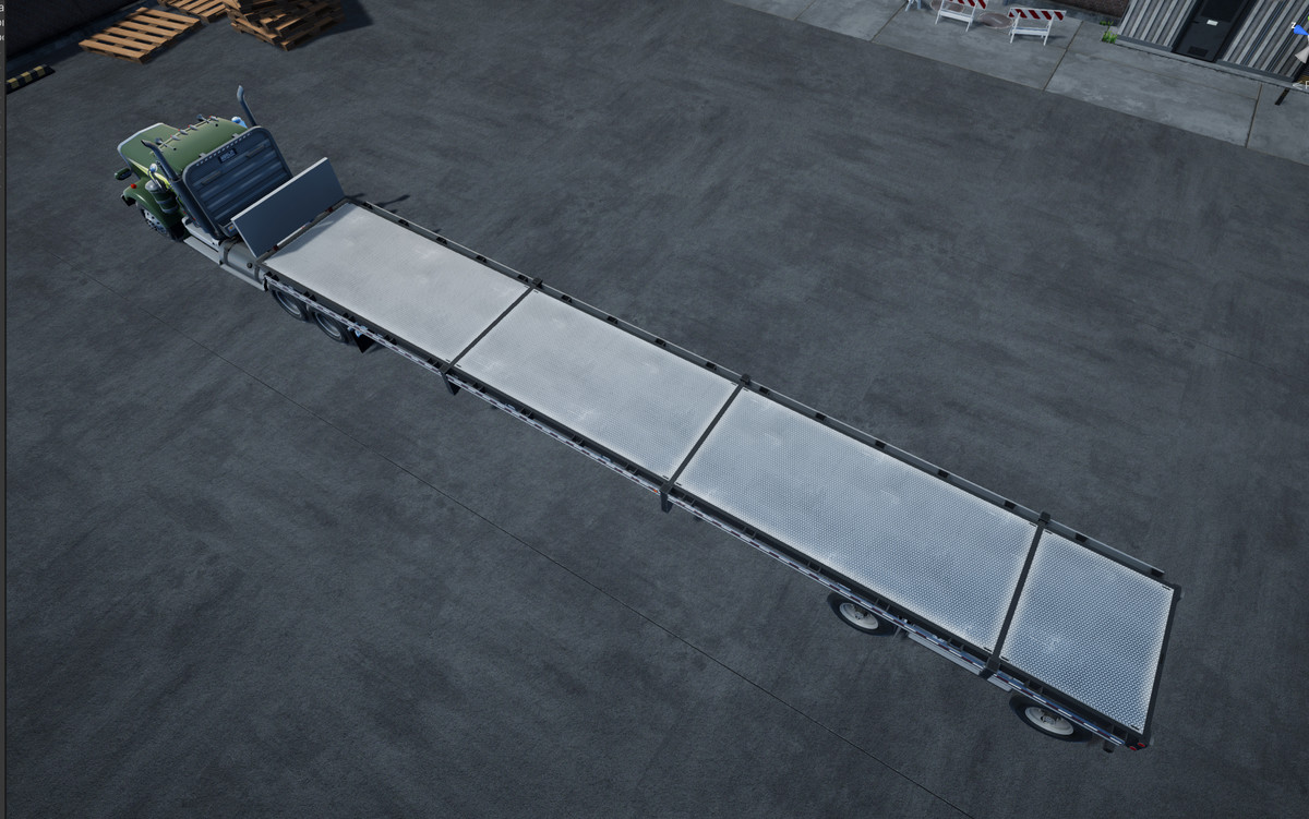 Semi truck flatbed trailer