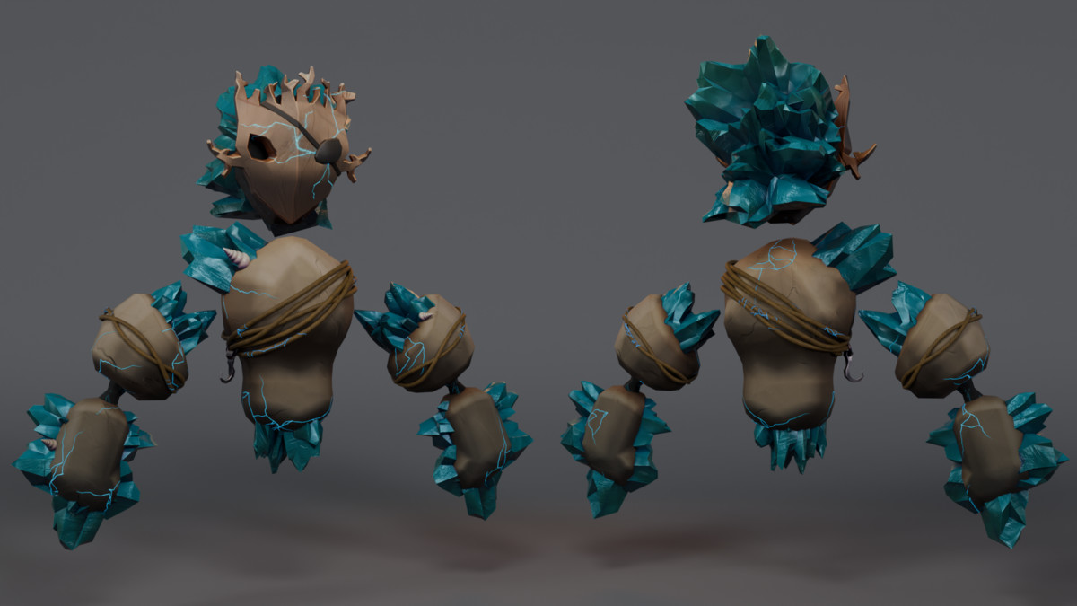 Stylized Elemental Golems - Enemies Pack