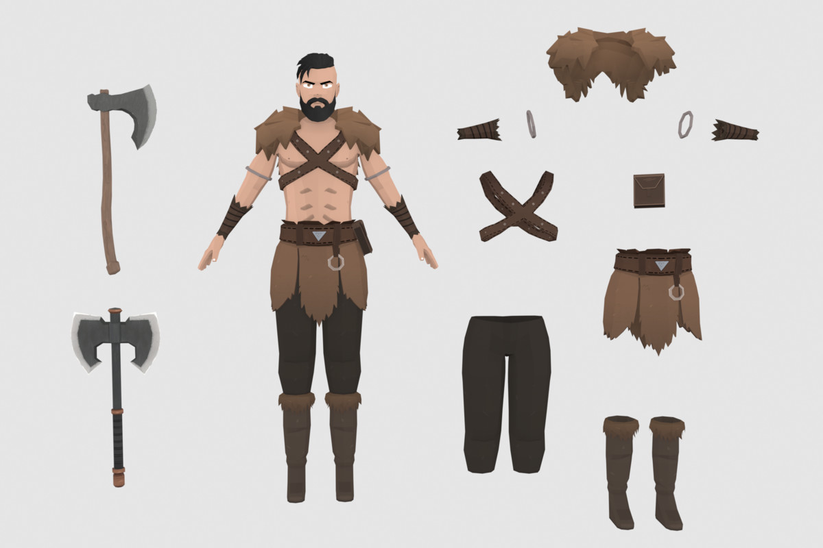 Stylized Barbarian Warrior Pack - Animated Characters (Male & Female)