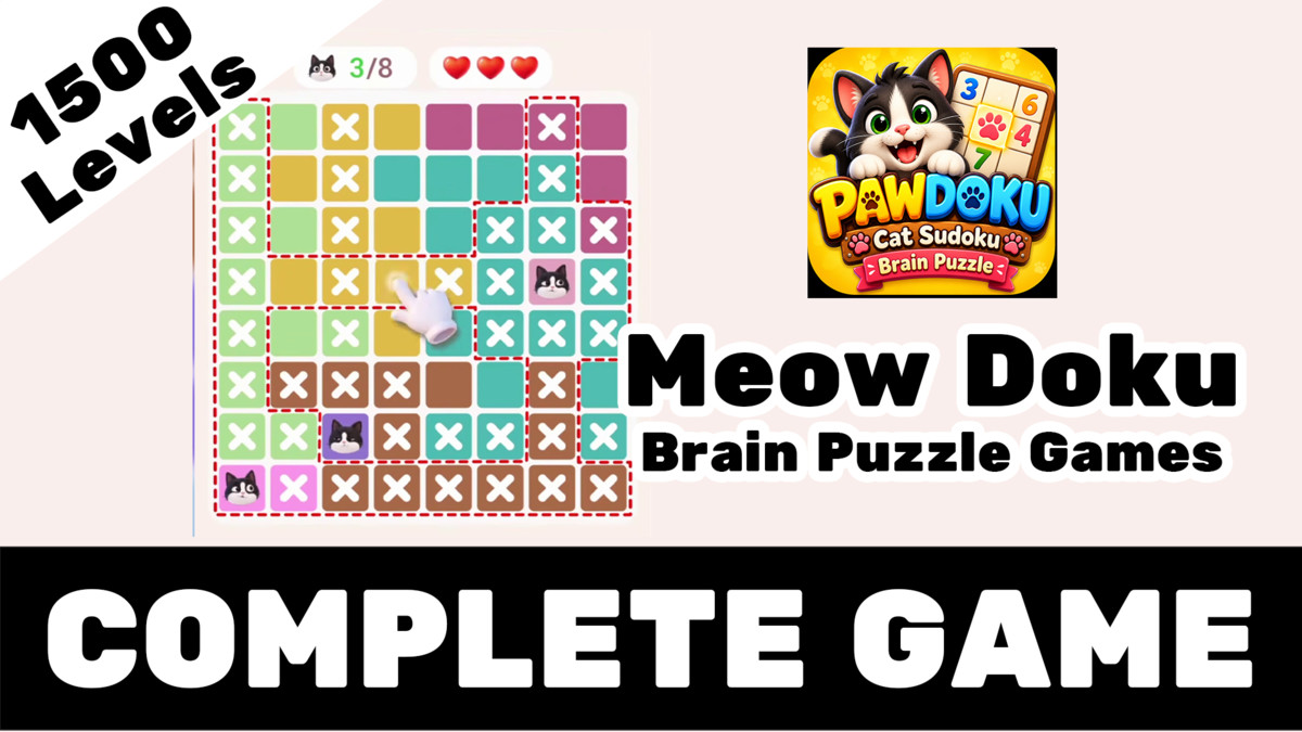 Pawdoku: 1500 levels Meow Sudoku Brain Puzzle Game Template