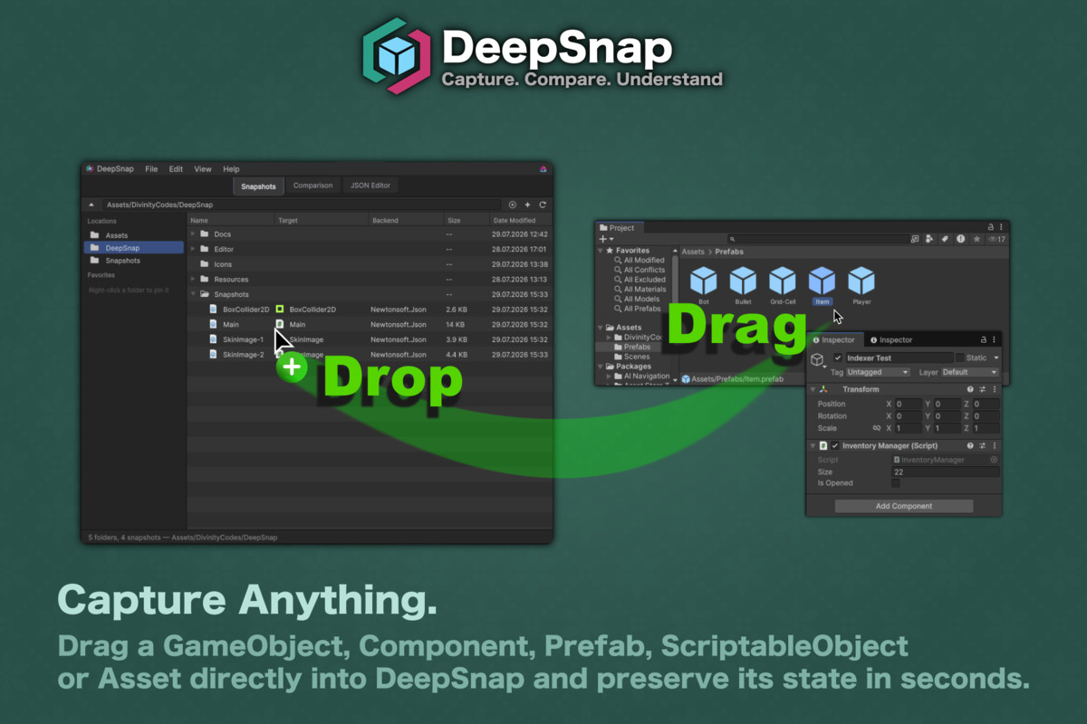 DeepSnap - Object Snapshot, State Comparison, JSON Editor