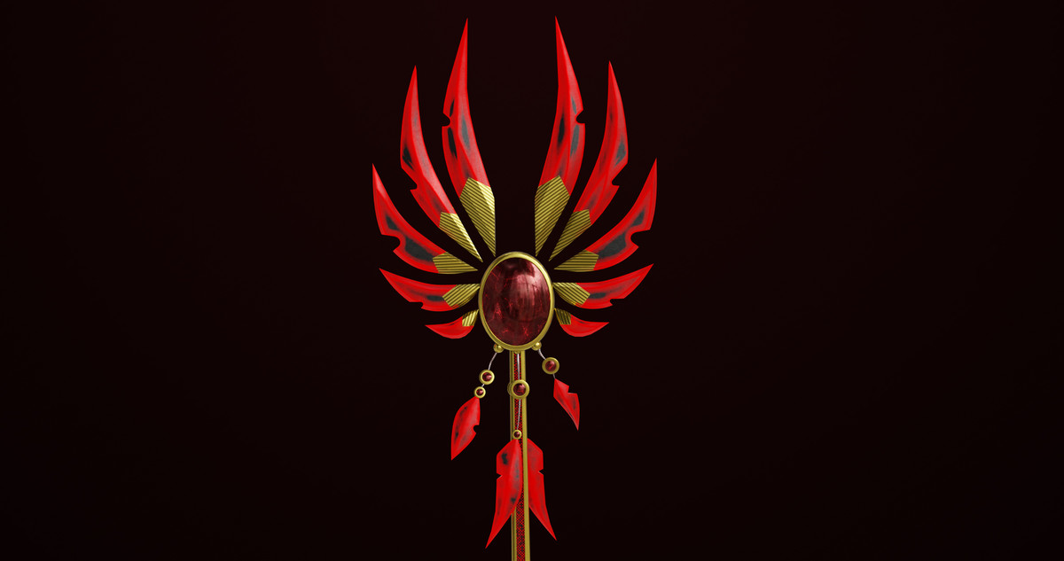 Fantasy Trident 08 Red URP HDRP Textures