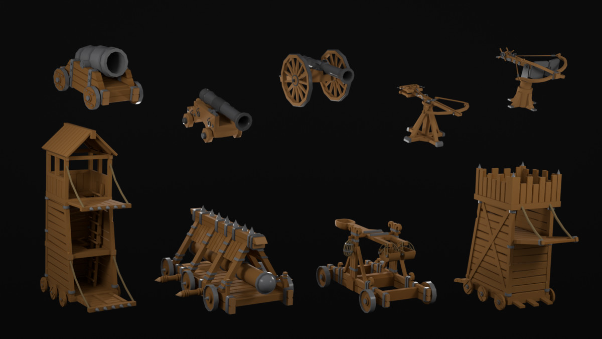 Modular Low Poly Medieval - Fort Kit