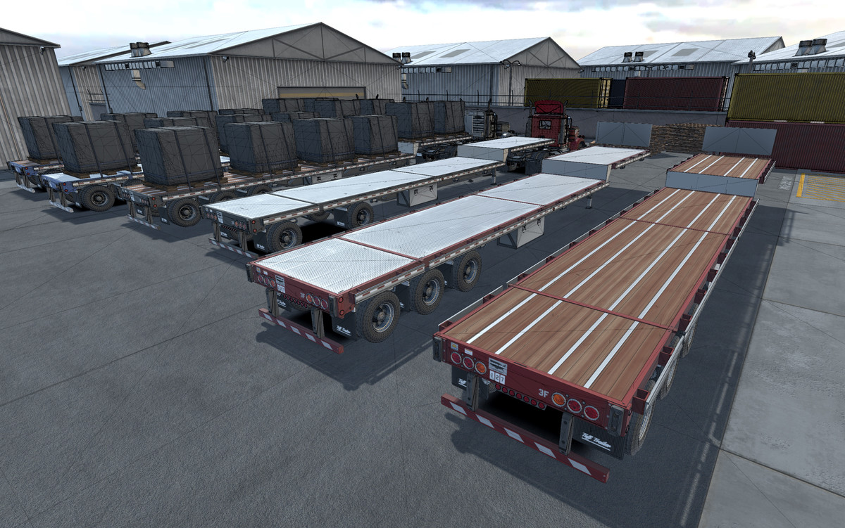 80s Semitruck dropdeck trailer