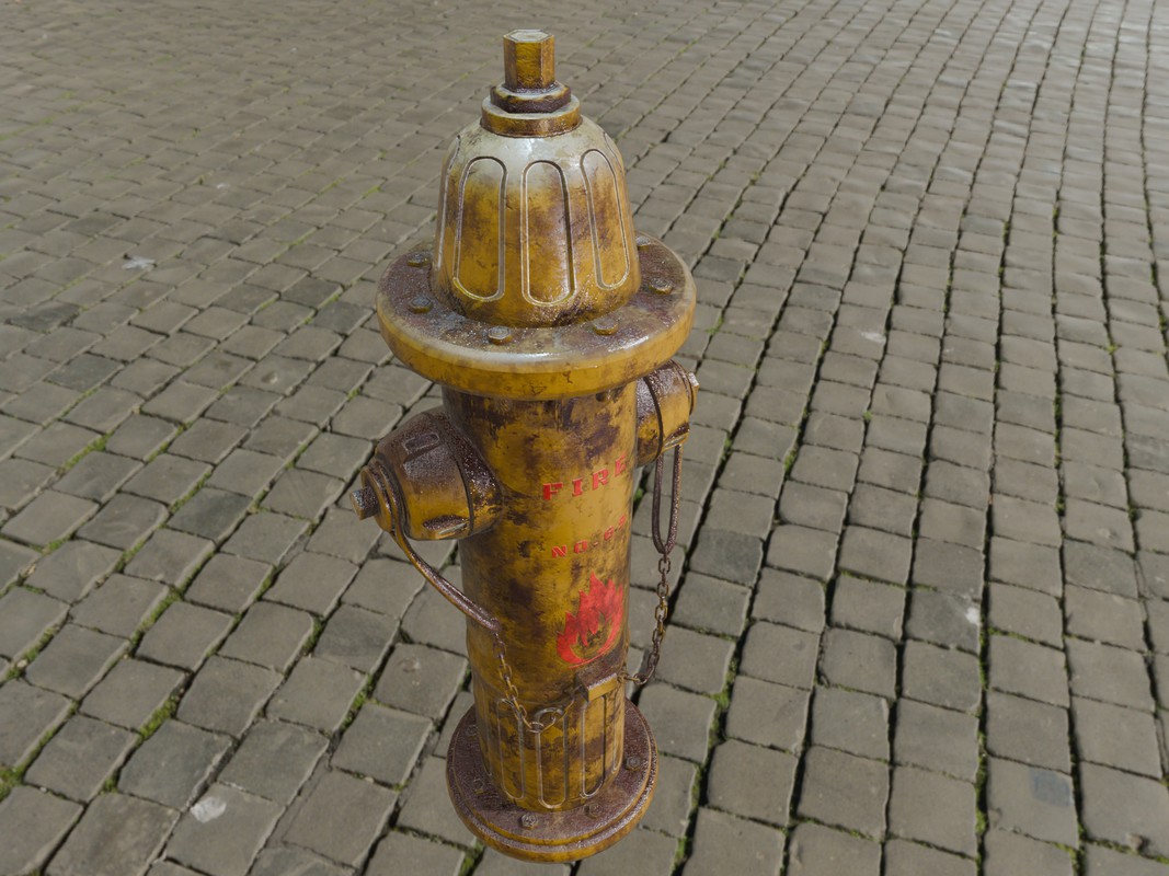 Low Poly Fire Hydrant - 3 Texture Variants Pack