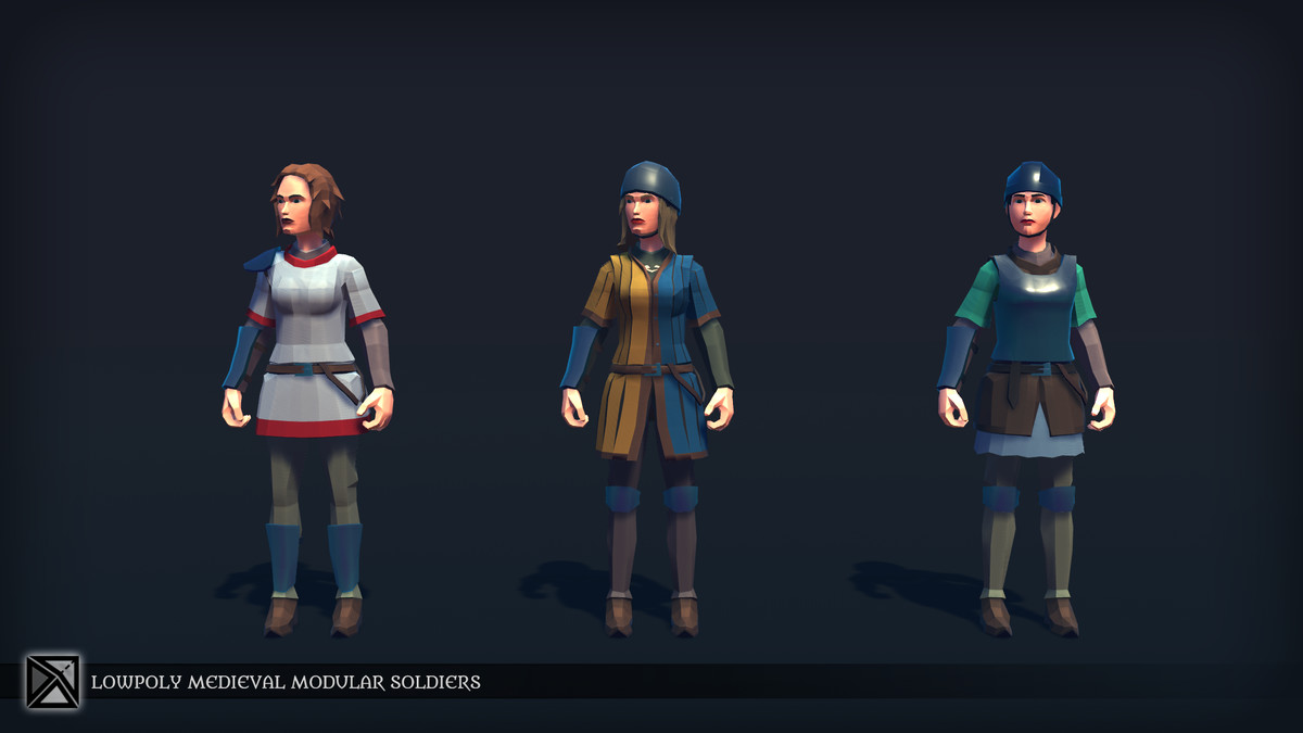 Lowpoly Medieval Modular Soldiers v1.2