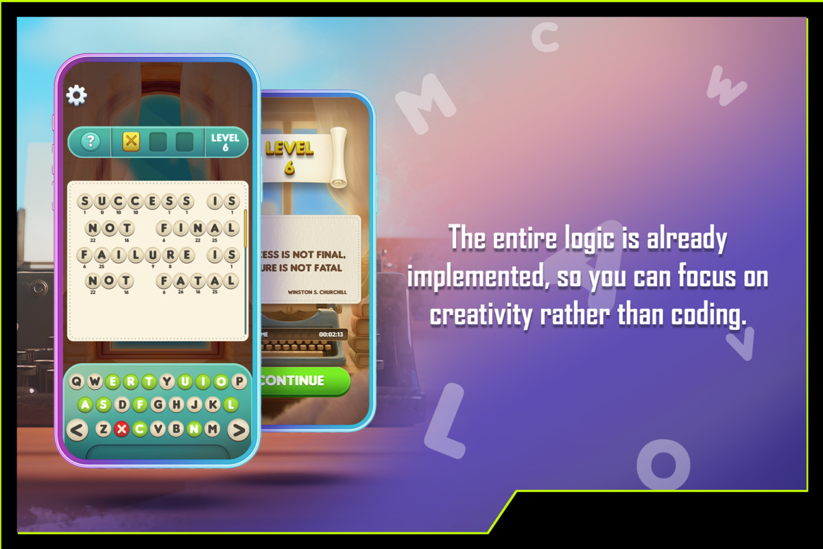 Cryptogram Puzzle – Word & Letter Template