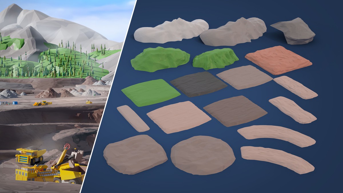 Mining Industry - Low Poly 3D Models Pack