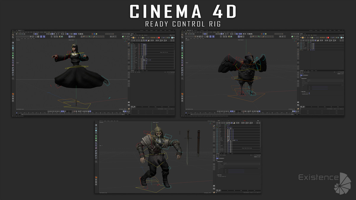 3 in 1 - Creature Pack 4 - Raven - Undead Draugr - Nun Katharine - #77