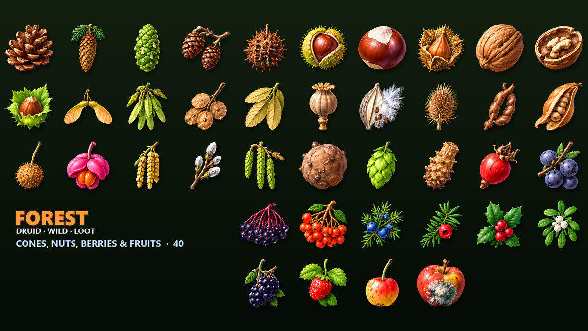Forest & Druid Loot Icons - 272 RPG Items