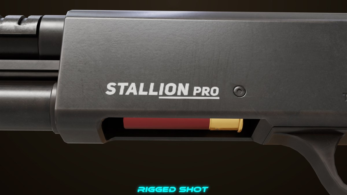 Small Shotgun 02 Black and Sandle Single Mat URP HDRP Textures