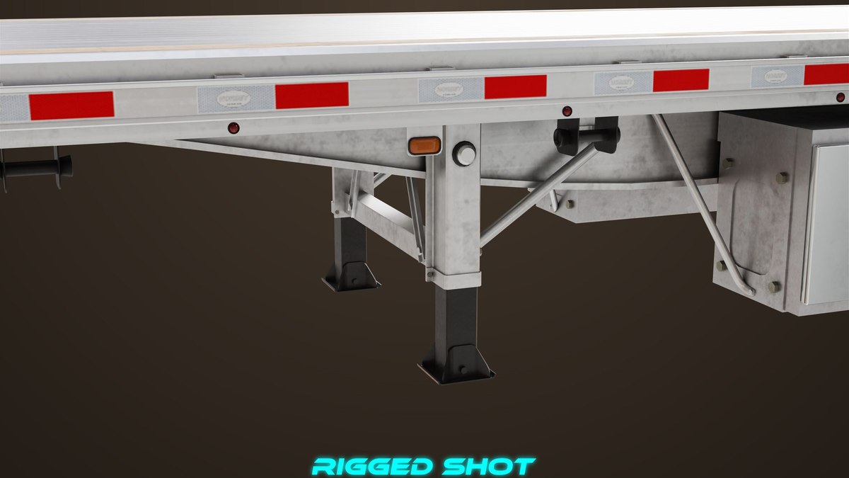 Flat Bed Trailer 05 Heavy Truck URP HDRP Textures