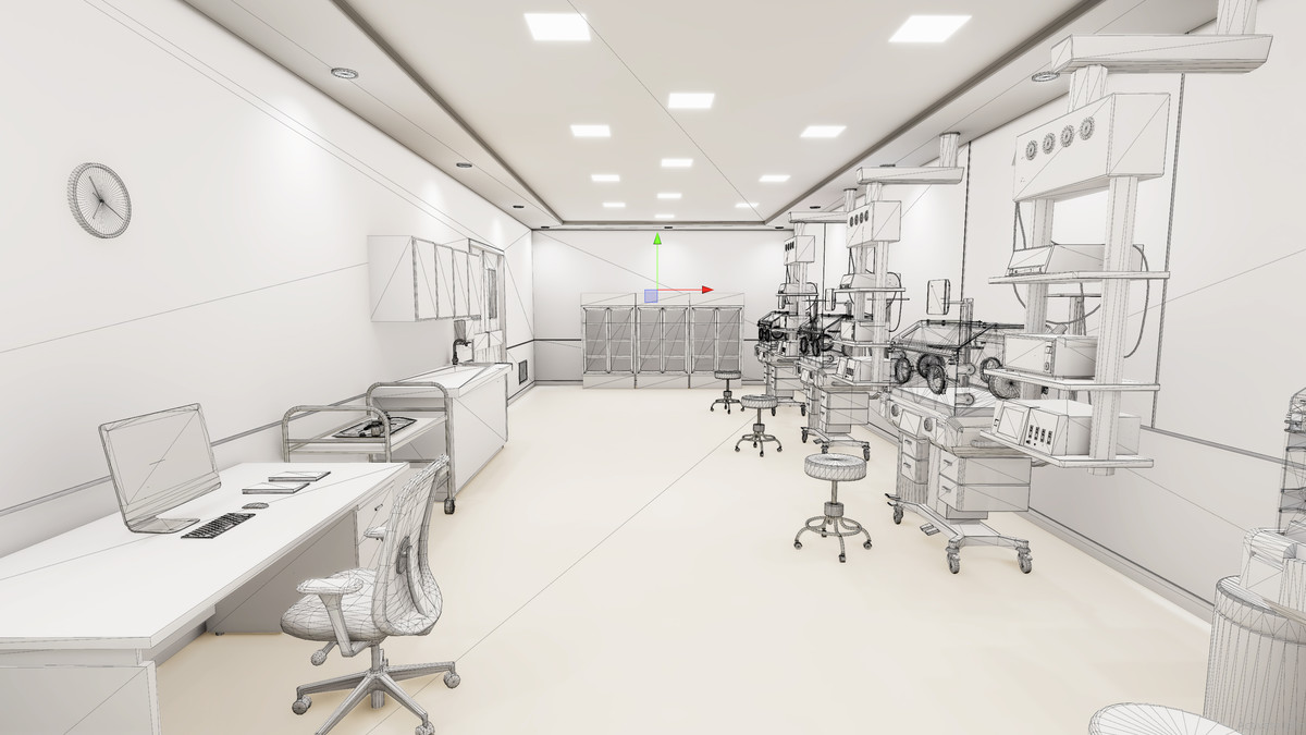 Hospital NICU Room Interior