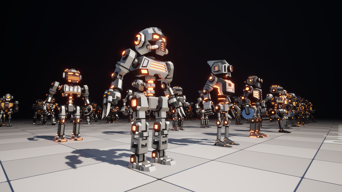 Modular Sci-Fi Robot Low-poly Stylized