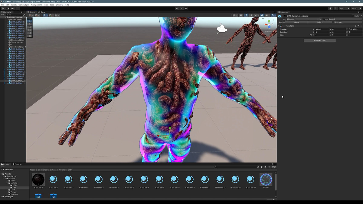 Bio Lines: Gut Man, a Humanoid Character for horror games