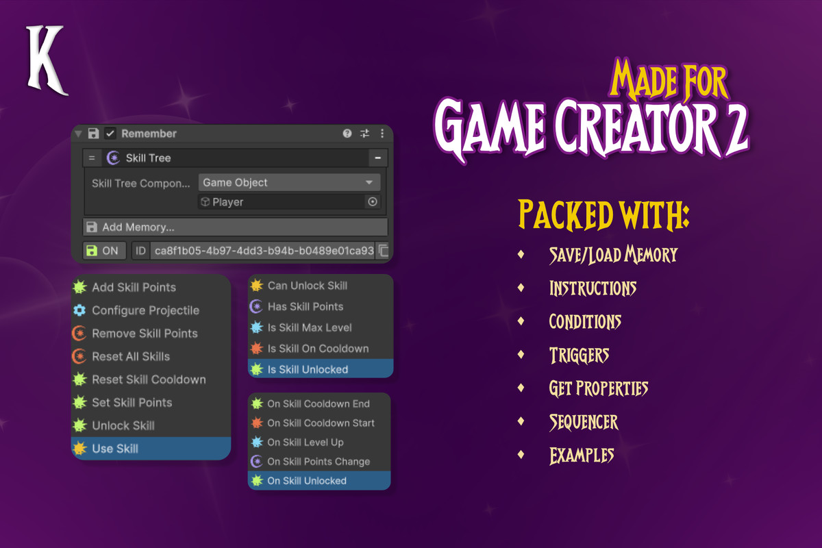 Advanced Skill System for Game Creator 2