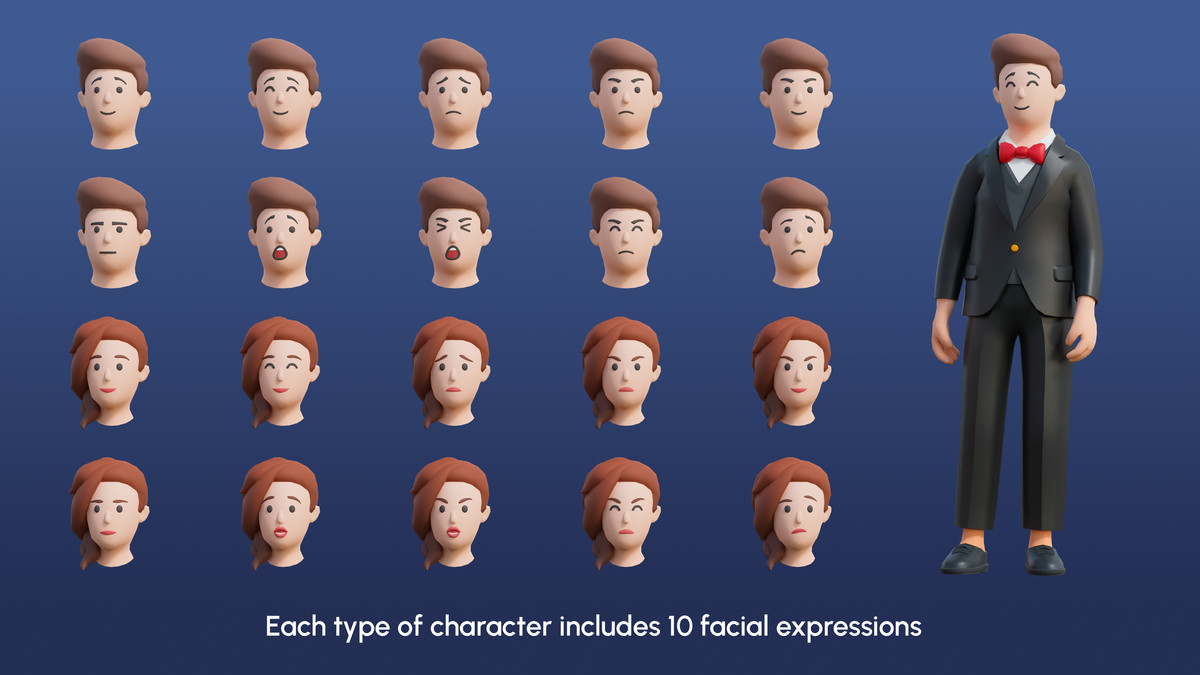 City Characters - Low Poly 3D Models Pack