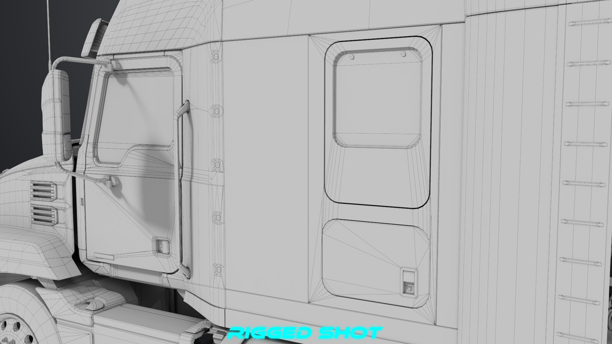 Heavy Truck Chassis 05 White Interior URP HDRP Textures