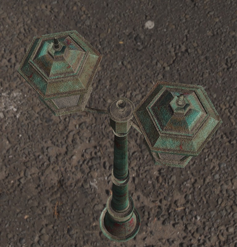 Ornate Double Street Lamp - 4 Texture Variants Pack