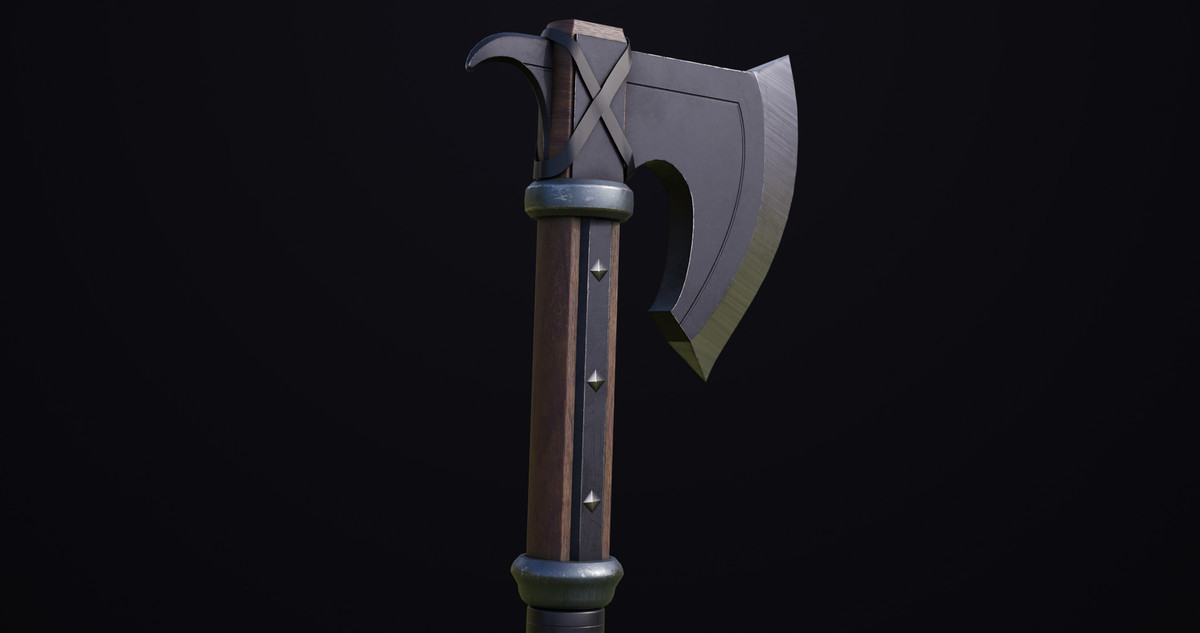 Battle Axe 14 Blue URP HDRP Textures