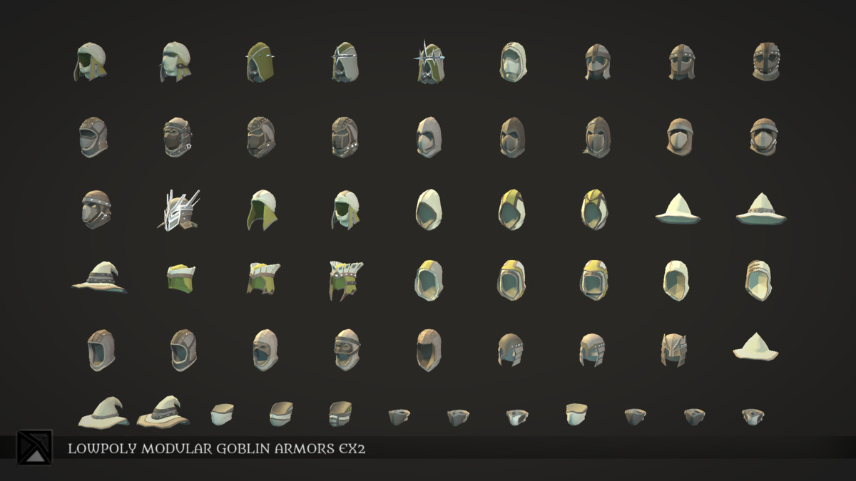 Low Poly Goblins Modular Armors Bundle - LOWPOLY MEDIEVAL FANTASY SERIES