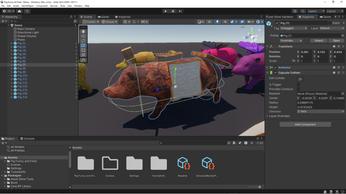 Funny Fried Pig - 3D Character