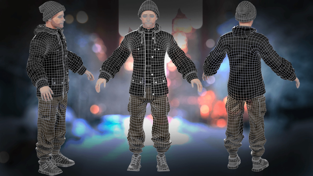 Streetwear Winter Guy – Modular Game Character