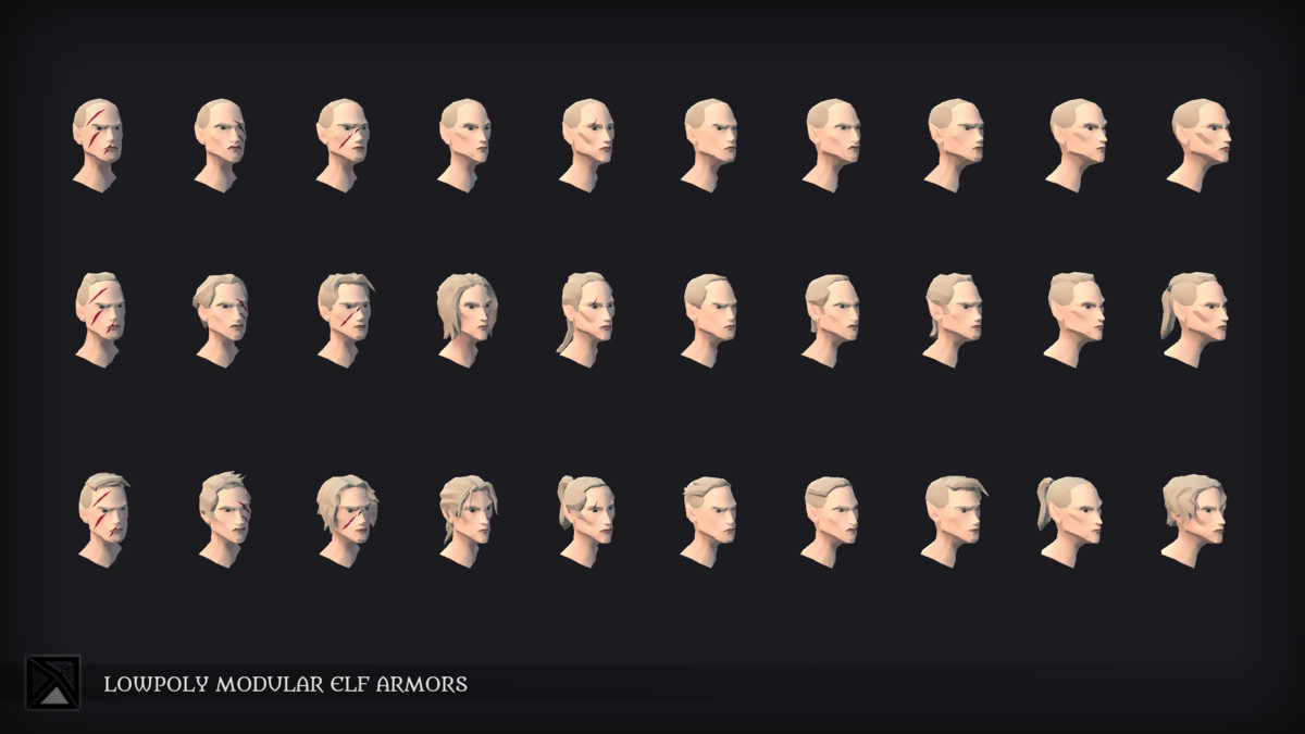 Lowpoly Elves Modular Armors - MEDIEVAL FANTASY SERIES