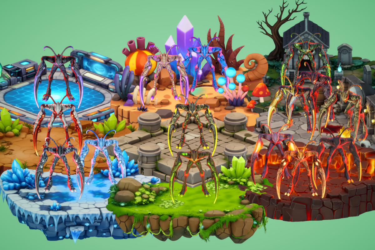 Fantasy Monster Evolution Pack 22-23–24 – Game Ready Creatures | PixeliusVita