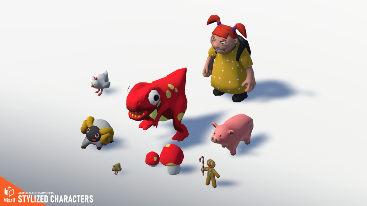 Stylized characters - animals and cartoons