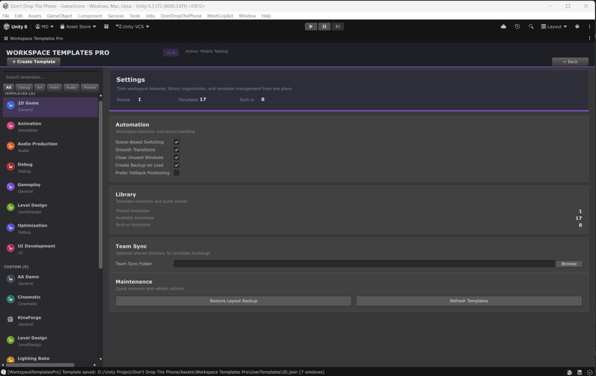 Workspace Templates Pro