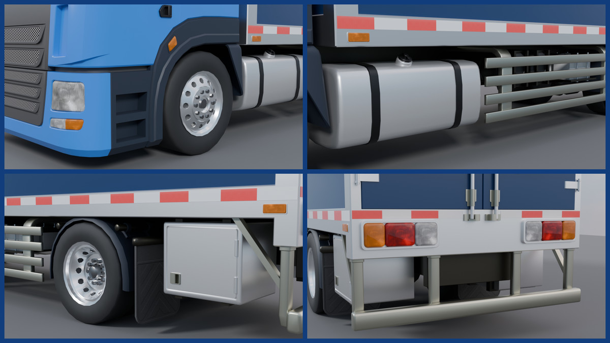 Cargo Box Truck 3D Model – Game Ready Interior, Openable Doors & Custom Branding