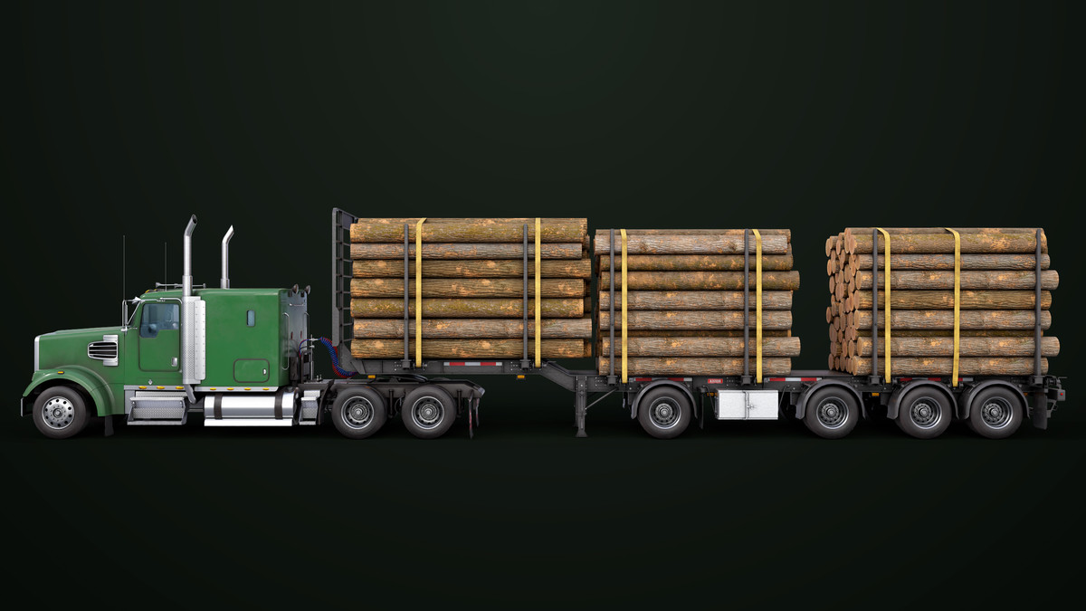 Truck 07 Log Trailer with All Loads Collection