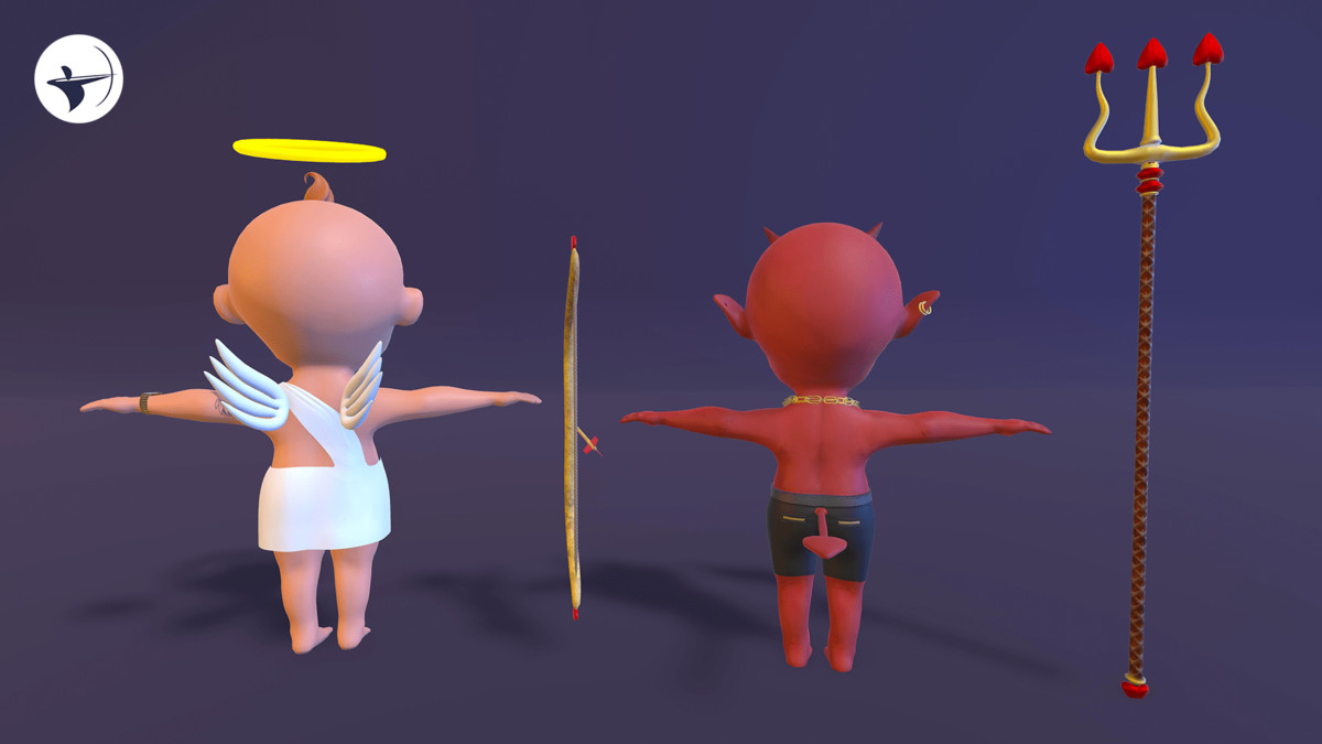 Angel and Devil with Animations