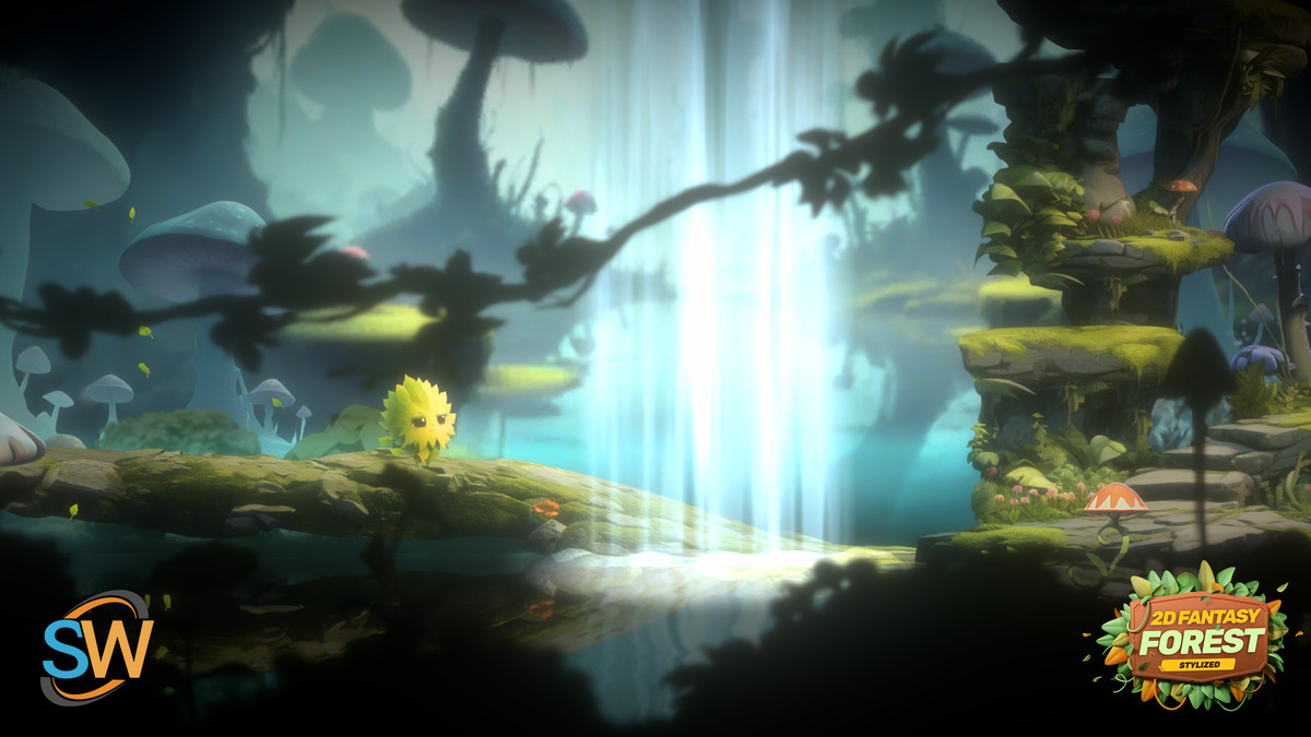 Stylized Fantasy Forest – 2D Environment Pack (Vol. 1)