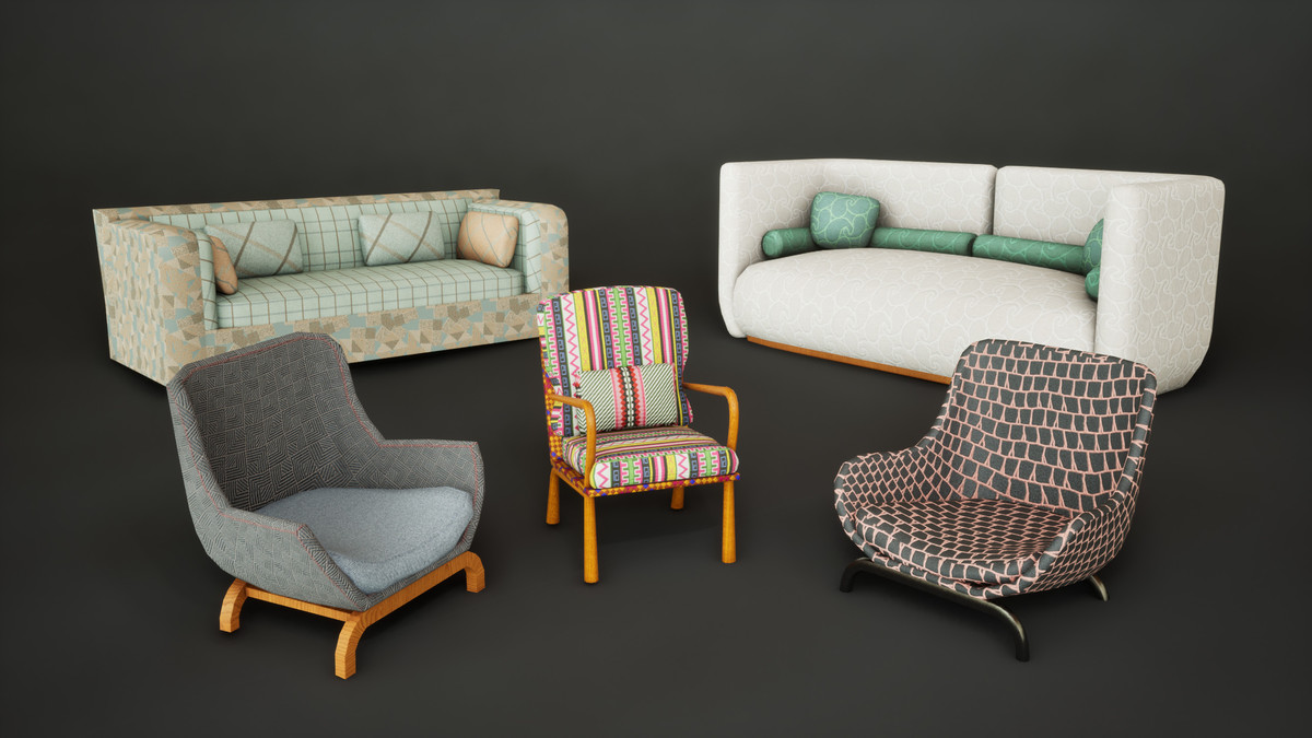 Upholstered Furniture Pack - Customizable 4K PBR Seating Collection Vol.01.