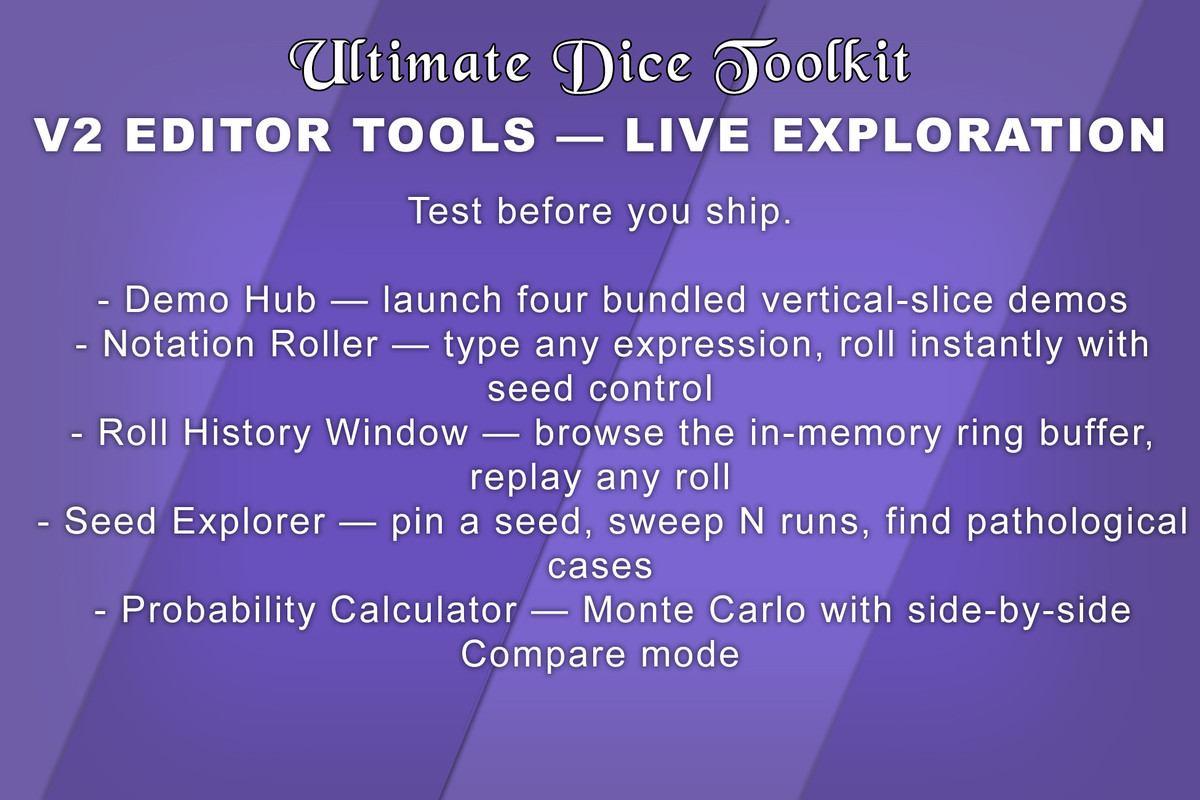 Ultimate Dice Toolkit - Advanced Dice Rolling & Rule API Systems w/JSON support