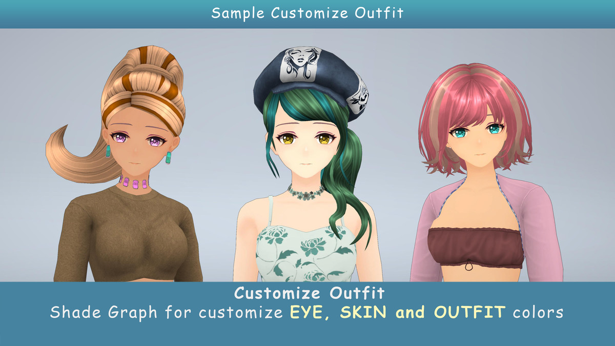 Anime Female Dancer - Pack 14 (3 outfits)