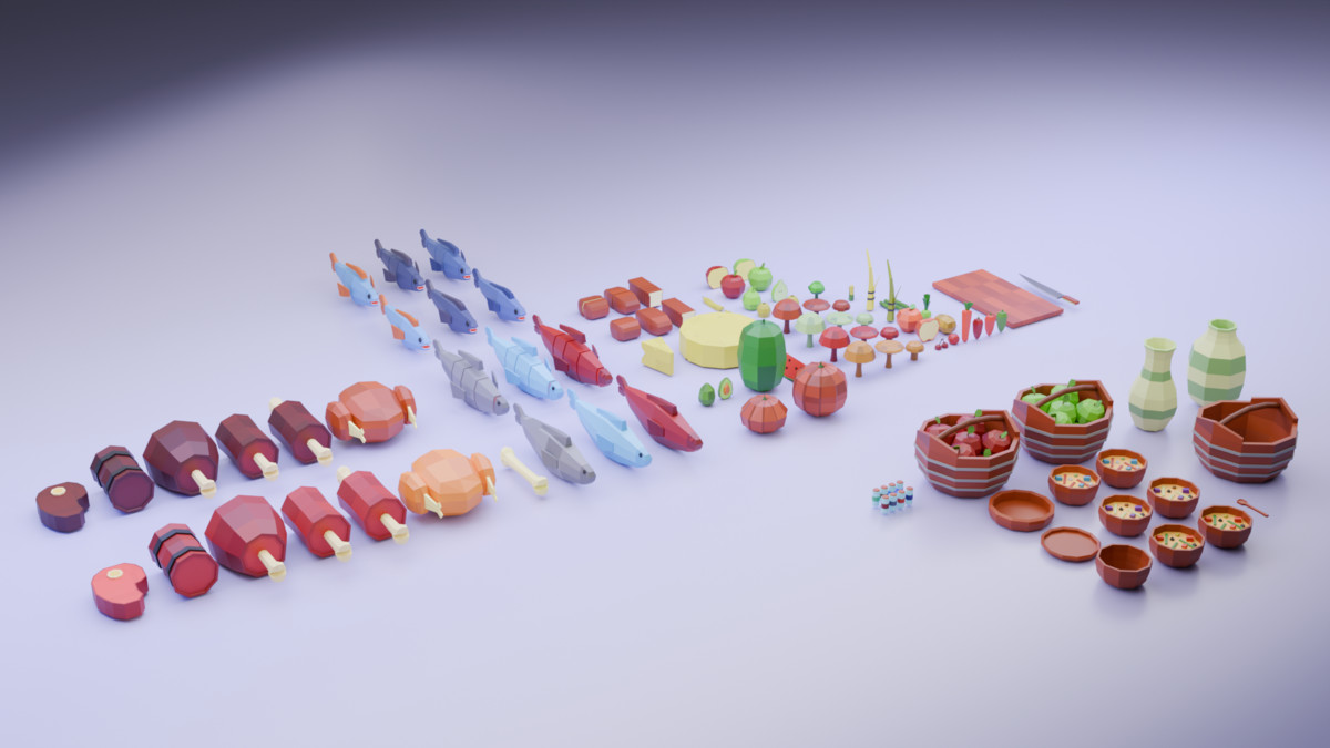 Survival Food Pack – Low Poly Assets