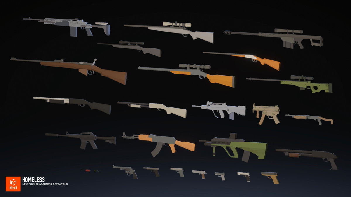 Homeless - Low Poly Characters & Weapons